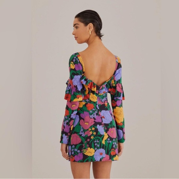 Farm Rio Black Bucolic Mini Dress - Picture 4 of 13